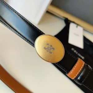 Celine Women Thin Plate Belt 13mm in Taurillon Leather B10673A01