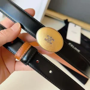 Celine Women Thin Plate Belt 13mm in Taurillon Leather B10673A01