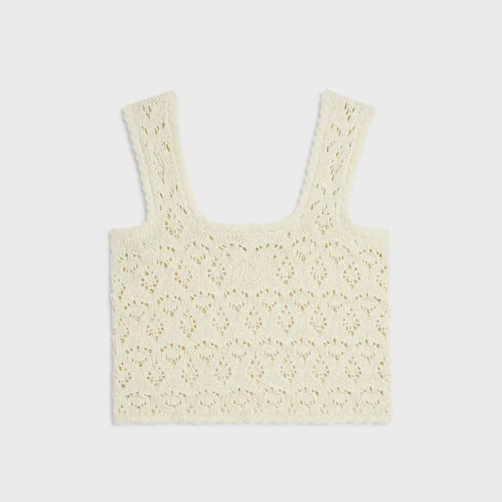 Celine Women Top in Cotton Pointelle RC0CU3B57