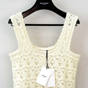 Celine Women Top in Cotton Pointelle RC0CU3B57