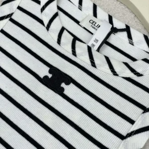 Celine Women Triomphe Tank Top in Striped Silk Jersey RX0M5809W