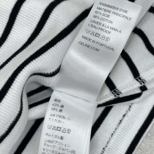 Celine Women Triomphe Tank Top in Striped Silk Jersey RX0M5809W