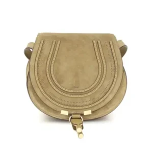 Chloe Women Marcie Small Shoulder Bag in Suede-Neutral