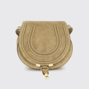 Chloe Women Marcie Small Shoulder Bag in Suede-Neutral