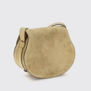 Chloe Women Marcie Small Shoulder Bag in Suede-Neutral