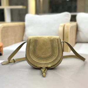 Chloe Women Marcie Small Shoulder Bag in Suede-Neutral