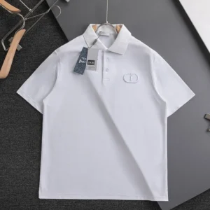 Dior Men CD Icon Polo Shirt White Cotton Piqué 013J800A0373