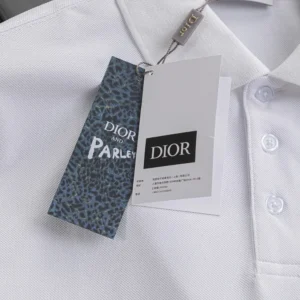 Dior Men CD Icon Polo Shirt White Cotton Piqué 013J800A0373