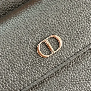 Dior Men CD Icon Zipped Messenger Bag Gris Flanelle Matte Grained Calfskin 1ICPO378IDC