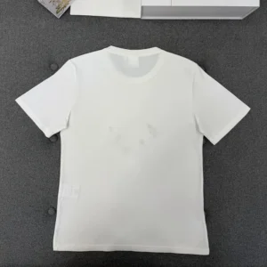 Dior Women Dioramour Fitted T-Shirt White Cotton Jersey with Multicolor Doves & Roses Motif