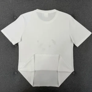 Dior Women Dioramour Fitted T-Shirt White Cotton Jersey with Multicolor Doves & Roses Motif
