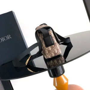 Dior Men Mini Dior Jett Messenger Bag with Flap Brown Dior Oblique Jacquard