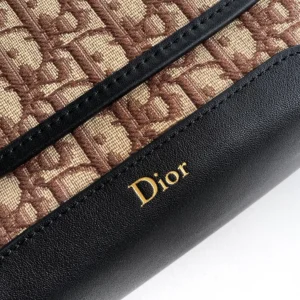Dior Men Mini Dior Jett Messenger Bag with Flap Brown Dior Oblique Jacquard