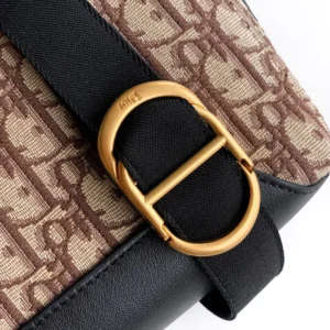 Dior Men Mini Dior Jett Messenger Bag with Flap Brown Dior Oblique Jacquard