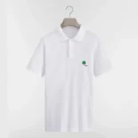 Dior Men Polo Shirt with Dior Clover Embroidery White Cotton Piqué