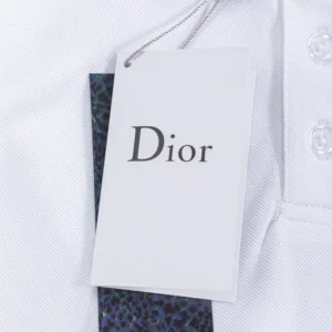 Dior Men Polo Shirt with Dior Clover Embroidery White Cotton Piqué
