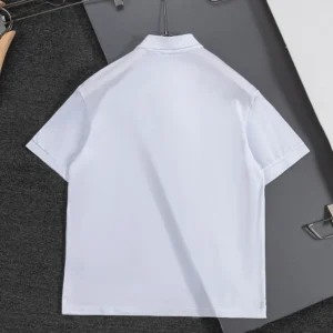 Dior Men Polo Shirt with Dior Clover Embroidery White Cotton Piqué