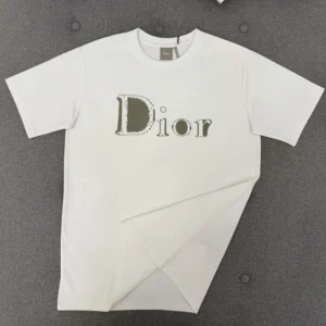 Dior Men Reverse T-Shirt Relaxed Fit White Cotton Jersey 683J668B3036