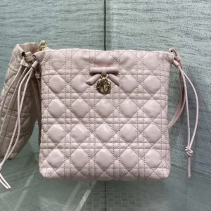 Dior Women Adiorable Mini Bucket Bag Soupir Pink Cannage Lambskin S2611OUQA
