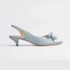 Dior Women Bow Heeled Slingback Sandal Bleu Ciel Lambskin KCO576LAB