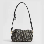 Dior Women Bow Pouch Blue Dior Oblique Jacquard S3900OTZQ