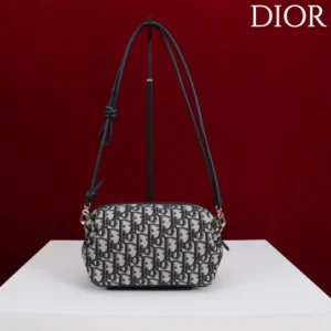 Dior Women Bow Pouch Blue Dior Oblique Jacquard S3900OTZQ