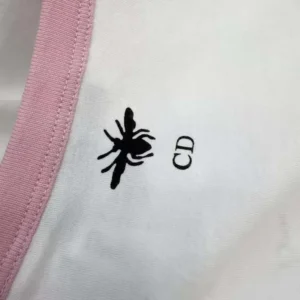 Dior Women Dioriviera T-Shirt Ecru and Pink Cotton Jersey