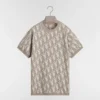 Dior Women Oblique T-Shirt Regular Fit Beige Cotton-Wool-Silk Jacquard 693M619A7040