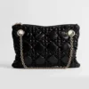 Small Dior Crunchy Bag Black Puffy Macrocannage Calfskin