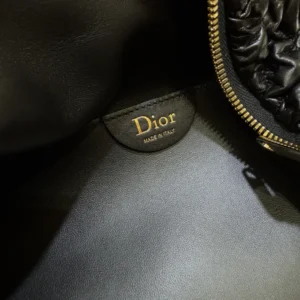 Dior Women Small Dior Crunchy Bag Black Puffy Macrocannage Calfskin M1416OUYA