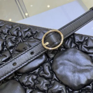 Dior Women Small Dior Crunchy Bag Black Puffy Macrocannage Calfskin M1416OUYA