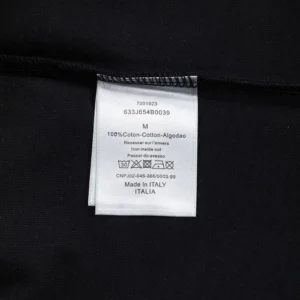 Dior Women T-Shirt with Dior Clover Embroidery Regular Fit Black Cotton Jersey