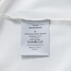 Dior Men T-Shirt with Dior Clover Embroidery Relaxed Fit White Cotton Jersey