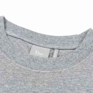 Dior Men T-Shirt with Horse Embroidery Relaxed Fit Gray Cotton Jersey 683J624A0677