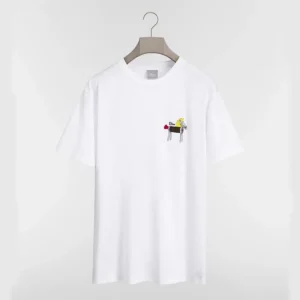 Dior Women T-Shirt with Horse Embroidery Relaxed Fit White Cotton Jersey 683J624A0677