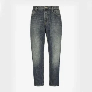 Dolce Gabbana D&G Men Light Blue Wash Loose Stretch Jeans-GYJDADG8
