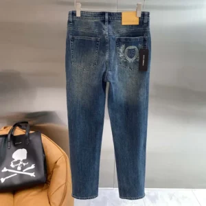 Dolce Gabbana D&G Men Light Blue Wash Loose Stretch Jeans-GYJDADG8