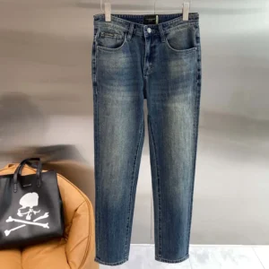 Dolce Gabbana D&G Men Light Blue Wash Loose Stretch Jeans-GYJDADG8