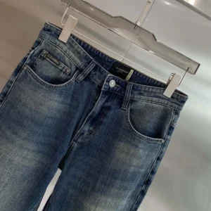 Dolce Gabbana D&G Men Light Blue Wash Loose Stretch Jeans-GYJDADG8