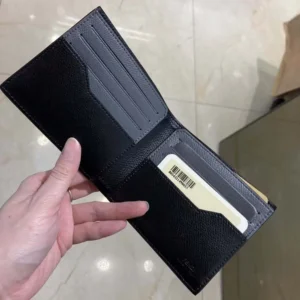 Fendi Men Bi-Fold Wallet In ROMA Logo FF Motif Fabric Gray