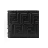 Fendi Men Bi-Fold Wallet in FF Motif Nappa Leather
