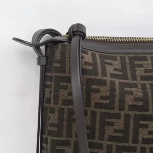 Fendi Men Simply FF Shoulder Bag with Fendi Baguette Motif
