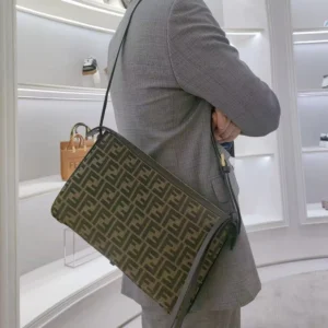 Fendi Men Simply FF Shoulder Bag with Fendi Baguette Motif