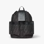 Fendi Men Strike Medium FF Jacquard Fabric Backpack-Gray