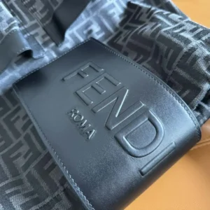 Fendi Men Strike Medium FF Jacquard Fabric Backpack-Gray