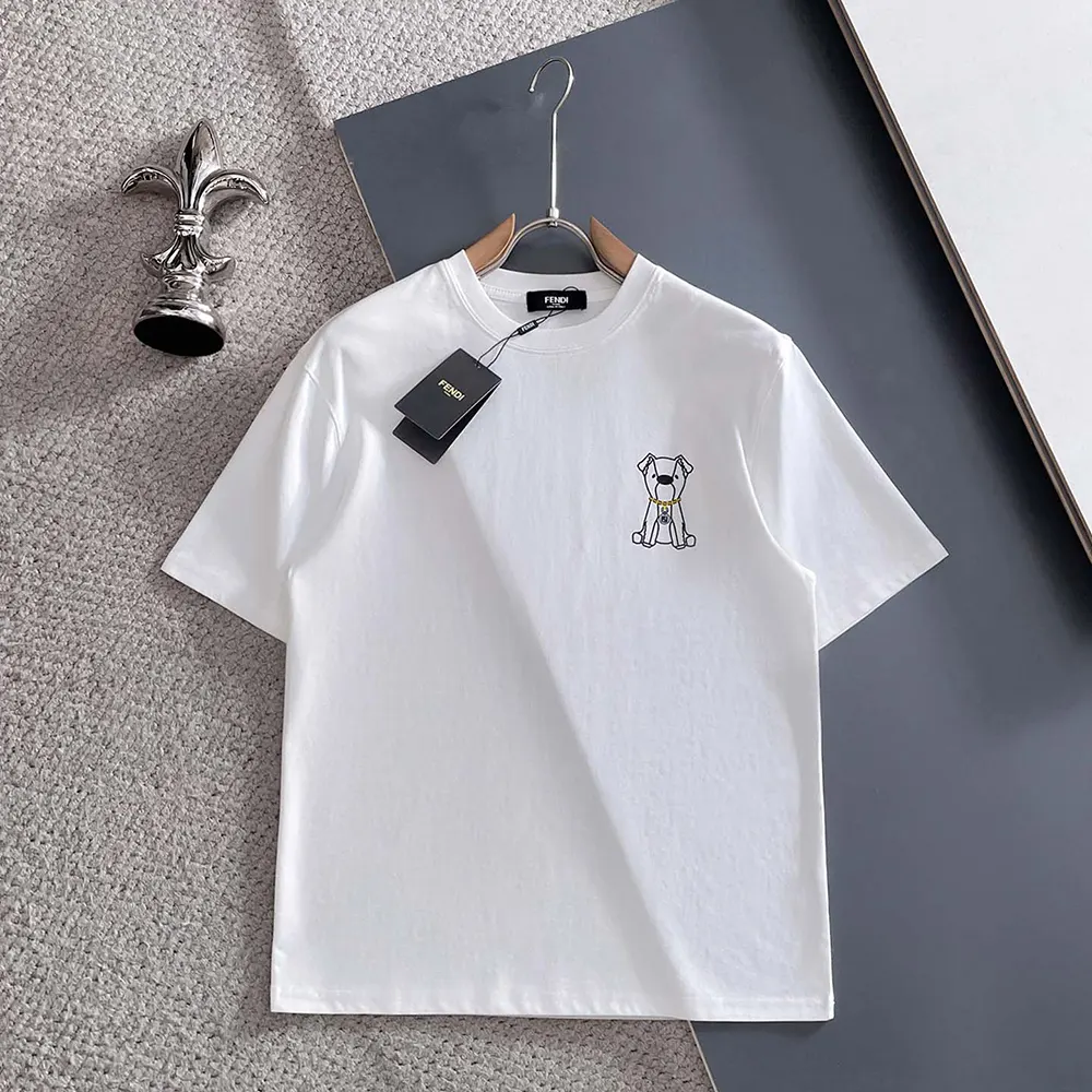 Fendi Men White Cotton T-shirt FY0936AW0NF0QA0