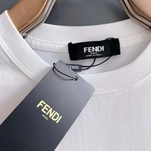 Fendi Men White Cotton T-shirt FY0936AW0NF0QA0