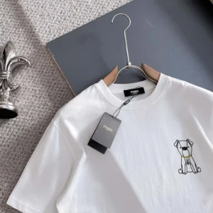 Fendi Men White Cotton T-shirt FY0936AW0NF0QA0
