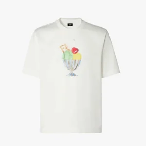 Fendi Men White Cotton T-shirt FY0936B05MF0H0G