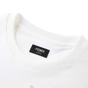 Fendi Men White Cotton T-shirt FY0936B05MF0H0G